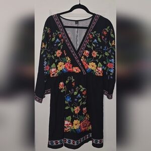 SHEIN Black Floral Print Dress
